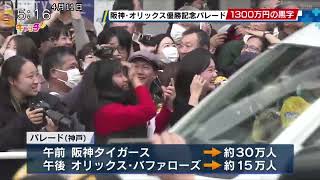 プロ野球 阪神・オリックス 優勝パレード 1300万円の黒字