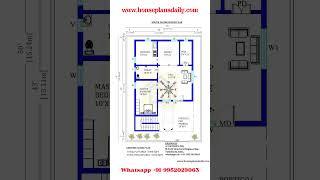 Single Floor South Facing House Plan  #DreamHomeGoals #HousePlanInspo #SouthFacing #HomeDesignIdeas