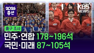 [출구조사] 민주·연합 178~196석, 국민·미래 87~105석, 조국혁신당 12~14석, 개혁신당 1~4석 / KBS  2024.04.10.