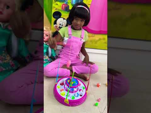 Adithi playing with fishing toys🐟 🎣#Shorts #kidsvideo #kidstoys