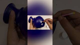 Most easy clay pot painting technique😄DIY #shorts #youtubeshorts #claypot #painting #clayart #clay