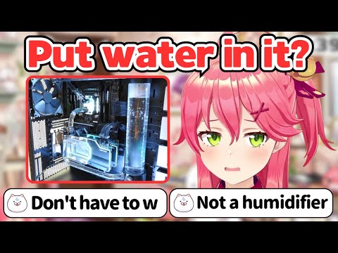 Miko Worries if a Water Cooling PC Needs To Be Filled With Water Often[Hololive/EngSub/JpSub]