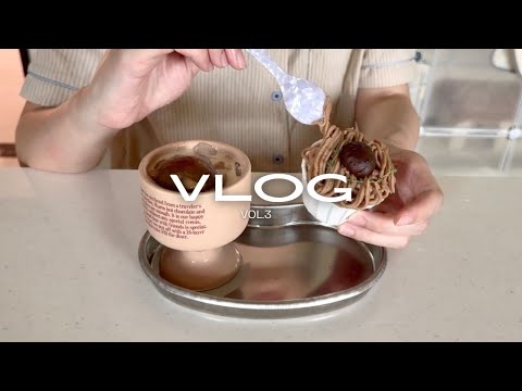 vlog.3/自製好吃的栗子蒙布朗紅茶蛋糕🧁/秋天是栗子腦袋🌰/骷髏頭櫛瓜烘蛋/烤德腸夾吐司/跑酷小兔