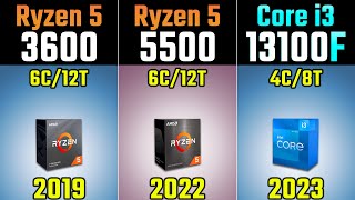 Ryzen 5 3600 vs 5500 vs i3-13100F | RTX 4070 and RX 6750 XT