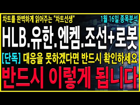 [HLB 유한양행 엔켐 조선 로봇 주가 전망] "긴급" 아직도 더 올라갈수있는 이유! 세력들은 전부 준비완료  됐습니다! 한화오션 레인보우로보틱스 #엔켐주가 #금양 #유한양행