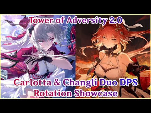 Carlotta Changli Duo DPS Rotation Showcase | Tower of Adversity 2.0 | Wuthering Waves