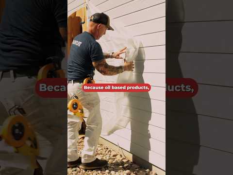 Controlling overspray with plastic and FrogTape. #paintingtips #stopoverspray