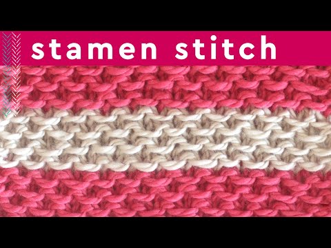 Easy Stamen Stitch 💖 Free Printable Pattern 4-Row Repeat