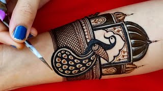 Beautiful Peacock bridal mehndi |New Latest Dulhan wedding mehndi design ||Front Hand Bridal mehandi