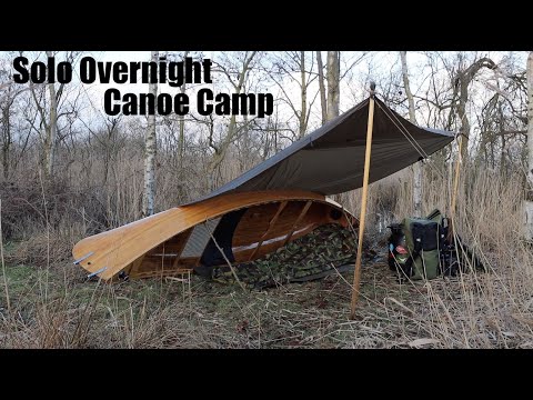 Wild Camp on the Norfolk Broads.  Tarp and Canoe Shelter.  Mess Tin Roast Chicken.