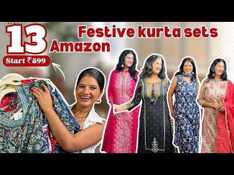 Top 13 Amazon Kurta Sets Haul | Festive Collection Starting at ₹599 | Affordable Ethnic Wear