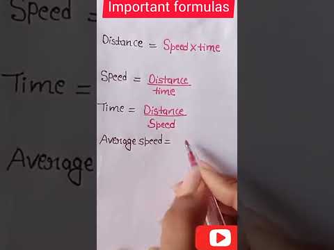 Important formulas of #speed​ #Distance​ and #time​ #shorts​ #youtubeshort​ #shortvideo​ #short​