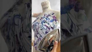 Making a pleated floral print chiffon long prom dress #fashion #dress #creative #promdress