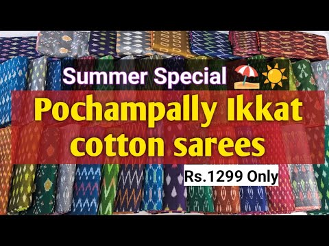 Ikkat cotton sarees for summers - Pochampally ikkat cotton sarees #sarees #cottonsarees