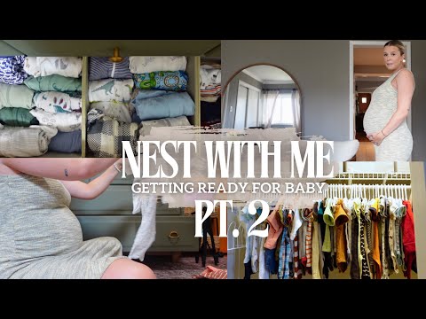 NESTING VLOG PT 2 🪺👶🏼 lots of baby laundry & more nursery organization | prepping for first baby!