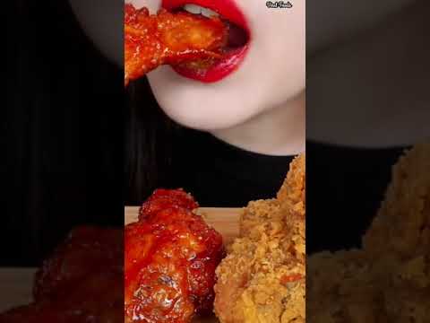 Asmr Eating Spicy Fried Chicken 🍗🔥#shorts