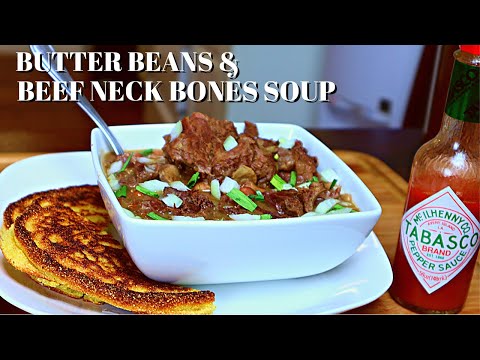 BUTTER BEANS & NECK BONES  | HOW TO MAKE BUTTER BEANS & BEEF NECK BONES PRESSURE COOKER RECIPE