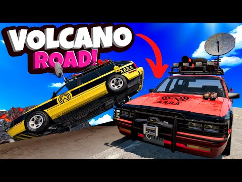 We Raced Against Traffic on a Dangerous Volcano Road in BeamNG Drive Mods!