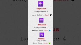 Zodiac signs lucky colour and number #horoscope #zodiacsigns #leo #capricorn #lucky_zodiac #lucky