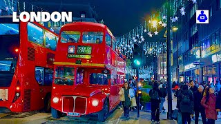 2024 London Christmas Walk 🇬🇧 Nightlife, West End, to SOHO | Central London Night Walking Tour