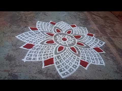 Margali madam special simple rangoli/ New year kolam / easy mugulu /lakshmi's kolam