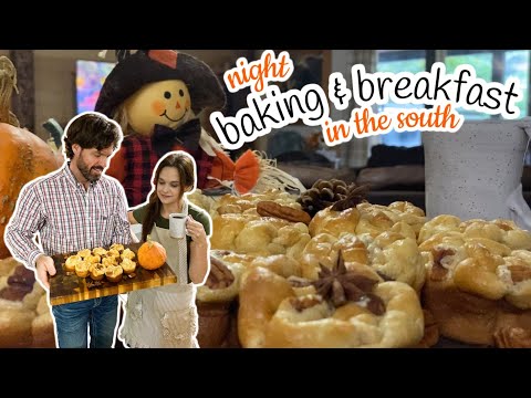 Cooking in the Rain ☔ Old Fashioned Baking at Night & Crepe Muffins for Breakfast | Southern Cooking