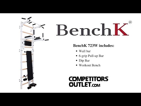 BenchK 723W Wall Bar, Pull Up Bar, Dip Bar, & Bench