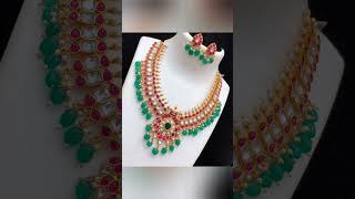 Jadau Kundan stone Nagasi work  necklace set #shorts #youtubeshorts