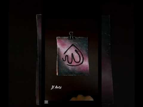 Allah name painting on Galaxy🌌✨ #shortvideo #art #painting #islam #jummamubarak