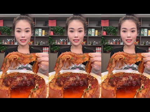 Pork fat mukbang