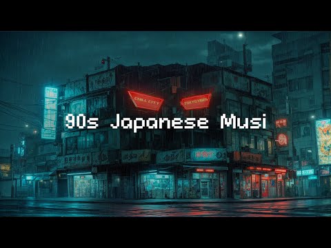 90s Japanese Music 🌨️  Retro Vibes Nostalgic Japanese Town Ambience 🌆 Rain Sounds