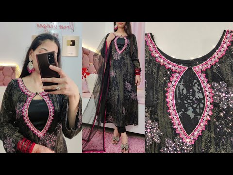 Hand embroidery 🪡 trending outfit ✨cutting and stitching