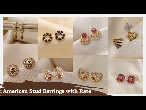 Gold Stud Earrings Designs with Price - Stud Earrings Collection - Latest Earrings Design 2024 Gold