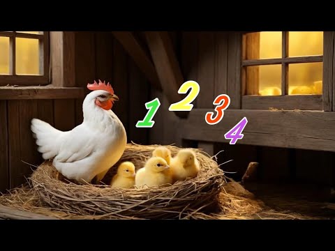 Numbers Song | Four Little Chicks | Animal Songs | By Kiddo’s Tv