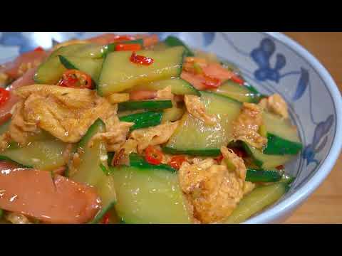 Stir-fry cucumbers and eggs like this at home. It comes out fragrant, refreshing and nutritious#food