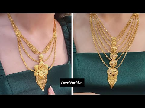 Light Weight Beautiful Gold Necklace Designs #goldnecklacedesign #necklacedesign #necklace #jewelry