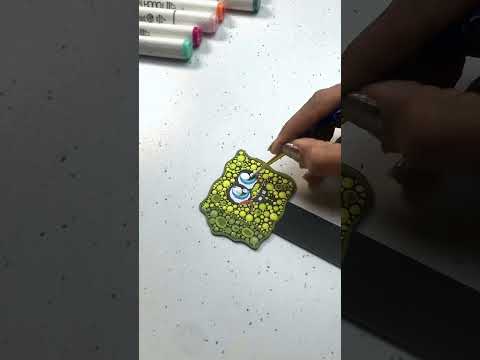 SpongeBob bookmark!!🥹🫶🏻#spongebob #cartoon #bookmark #diy #papercraft #unique #cute #painting