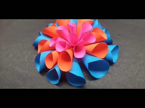 Very Easy Paper Flower Craft | Paper Flower Making Step By Step | DIY Flower Craft #paperflower #diy