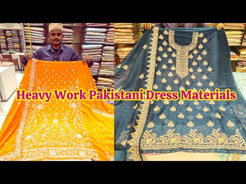 Pakistani Heavy Work Dress Materials Kam Price Me Charminar Designer Suit Collection