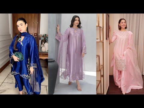 Elegant silk dress designs|| beautiful silk dresses for girls||lovely Eid Collection designs