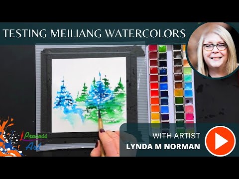 Testing Meiliang Watercolors: Creating a Vibrant Landscape Vignette! ✨