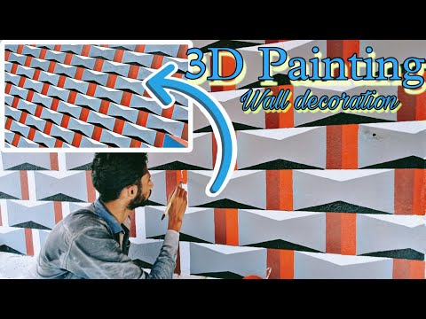 Wall Art Brick cutting 3D Painting | Home Painting Outdoor Space!