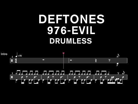 Deftones - 976-EVIL - Drumless (with scrolling drum score)