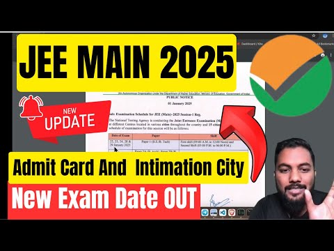 Urgent Official‼️Jee Main 2025 New Exam Date OUT🛑🛑|JEE Main Intimation City And Admit Card Date Out