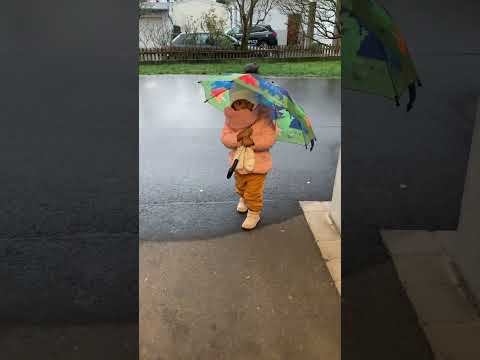 #CutestRainWalker #Little feet and the cutest umbrella stroll. ☔️ #RainyDayVibes