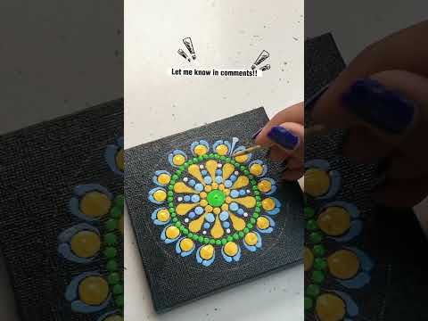 Amazing Mandala on canvas 😱🤩 #canvas #mandala #art #dotpainting #diy  #painting #shorts