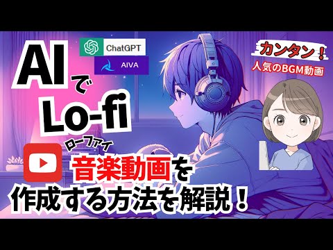 AIでLo-fiローファイ音楽動画を作る方法を解説！顔だしなし！人気の作業用BGM動画を簡単に作成できる！