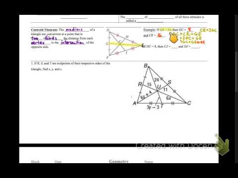 geometry 4-7 concept guide: medians, altitudes, and perpendicular bisectors