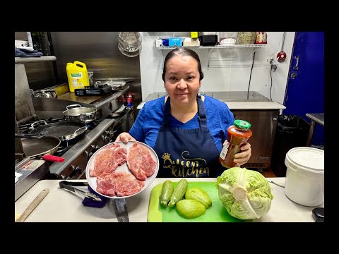 Chuletas de puerco / verduras cosidas para la cena 😋🔴