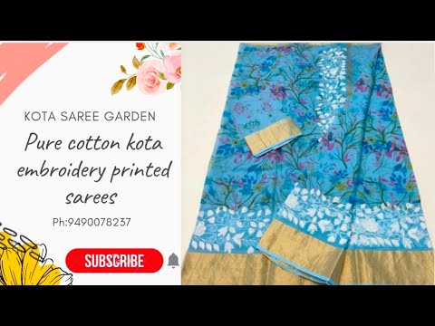 🆕 Pure cotton Kota embroidery Printed sarees.ph:9490078237 #wholesalekota #Kotasarees#embroiderykota